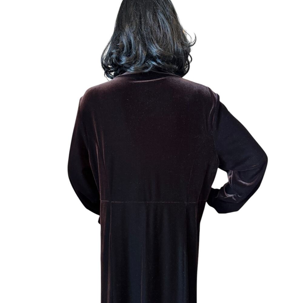 American Vintage MODA INT'L Brown Velvet Turtleneck Maxi Dress  size large - Picture 7 of 11